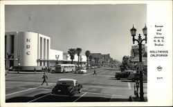 Sunset and Vine showing N.B.C. Studios Postcard