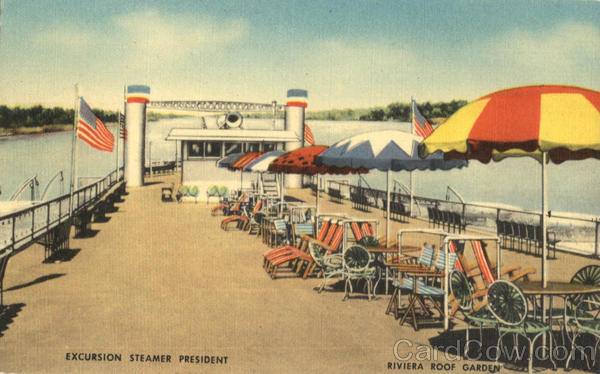 Excursion Steamer President Riviera Roof Garden St. Louis Missouri