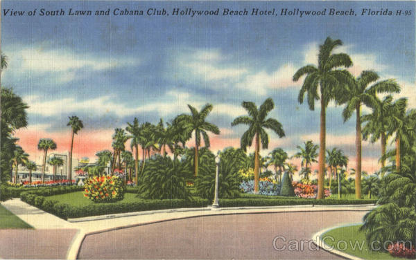 View of South Lawn and Cabana Club, Hollywood Beach Hotel Florida