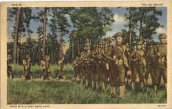 Army Troops On the March Postcard