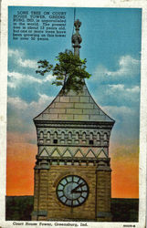 Court House Tower Greensburg, IN Postcard 