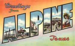 Greetings from Alpine Texas Postcard Postcard