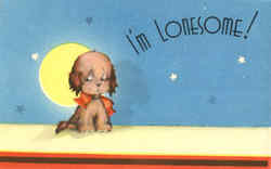 I'm Lonesome! Puppy Dog Postcard
