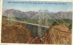 Suspension Bridge over the Royal Gorge Postcard