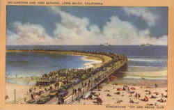 Lagoon And Surf Bathing Long Beach, CA Postcard Postcard