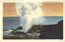 Blow Hole Island of Oahu, HI Postcard Postcard