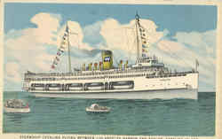 Steamship Catalina Plying Between Los Angeles Harbor Catalina Island Santa Catalina Island, CA Postcard Postcard