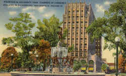 Fountain in University Park Indianapolis, IN Postcard Postcard