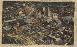 Aerial View of Downtown Cleveland Postcard