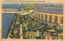 Horticultural Gardens Stadium and Boat Docks Postcard