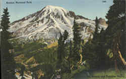 Rainier National Park and Paradise Valley Postcard