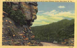 The Old Man of the Canyon, Chimney Corner New River, WV Postcard Postcard