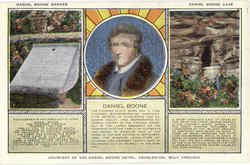 Daniel Boone Marker Daniel Boone Cave Charleston, WV Postcard Postcard