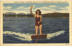 Surfboard Riding on Kentucky Lake Postcard