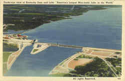 Ducks-eye view of Kentucky Dam and Lake Postcard Postcard