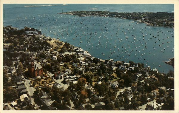 Aerial view of the town Marblehead Massachusetts