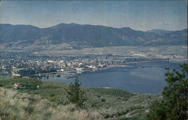 Apple Orchards and Lake Penticton BC Canada British Columbia