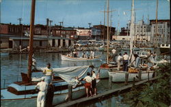 Racing Yachts in Harbor Postcard