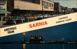 Street Scene and VIew of RIver Postcard