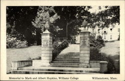 Memorial to Mark and Albert Hopkins Williamstown, MA Postcard Postcard