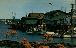Colorful Old Fisherman's Wharf Monterey, CA Postcard Postcard