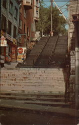 L'escalier de la rue Petit Champlain Quebec Canada Postcard Postcard