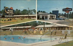 Miami Motel & Restaurant Claxton, GA Postcard Postcard