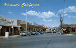 A view of the street in Vacaville California Postcard Postcard