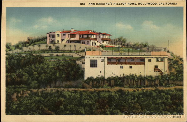 Ann Harding's Hilltop Home Hollywood California