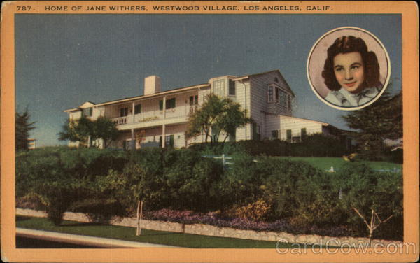 Home of Jane Withers, Westwood Village Los Angeles California