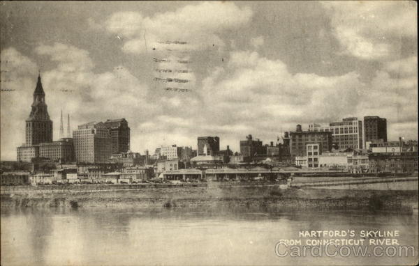 Hartgord's Skyline From Connecticut River Hartford