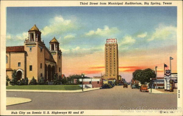Third Street from Municipal Auditorium Big Spring Texas