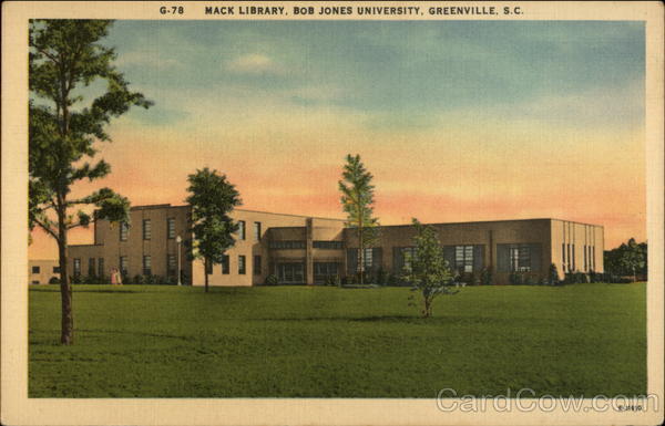 Mack Library, Bob Jones University Greenville South Carolina