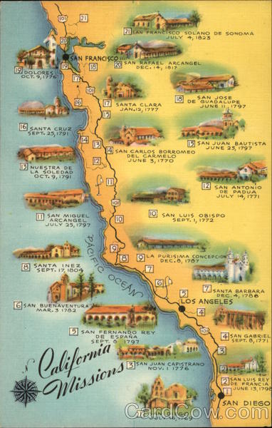 Map of California Missions