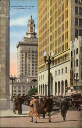 Downtown Business District Postcard