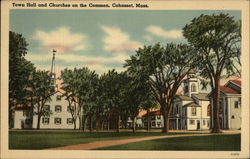 Town Hall and Churches on the Common Postcard