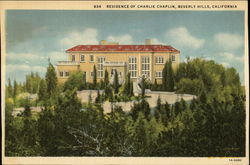 Residence of Charlie Chaplin Beverly Hills, CA Postcard Postcard