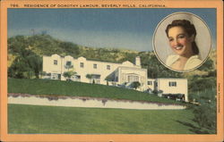 Residence of Dorothy Lamour Beverly Hills, CA Postcard Postcard