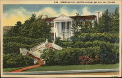 Residence of Loretta Young Postcard