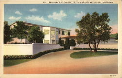 Residence of Claudette Colbert, Holmby Hills Postcard