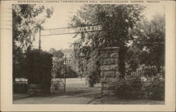 Main Entrance, Looking toward Science Hall, Goshen College Postcard