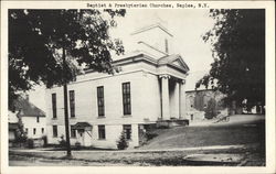 Baptist & Presbyterian Churches Naples, NY Postcard Postcard