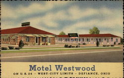 Motel Westwood Defiance, OH Postcard Postcard