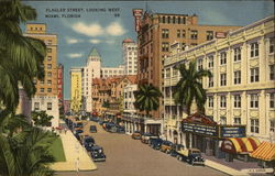 Flagler Street, Looking West Miami, FL Postcard Postcard