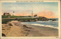 Nobska Light and Beach, Woods Hole Postcard