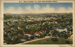 View from Belvedere Heights Bristol, VA Postcard Postcard