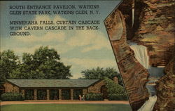 South entrance pavilion, Watkins Glen State Park New York Postcard Postcard