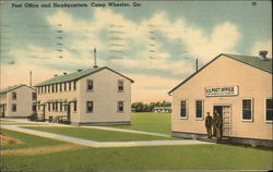 Post Office and Headquarters, Camp Wheeler Postcard