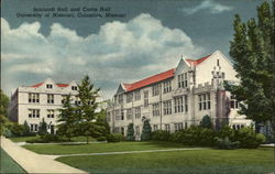 Schlundt Hall and Curtis Hall, University of Missouri Columbia, MO Postcard Postcard