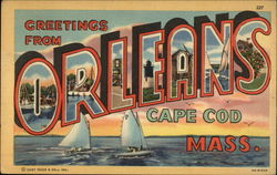 Greetings from Orleans Massachusetts Postcard Postcard